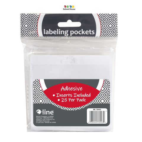 *Clear Adhesive Nametag Pockets - 25 Count