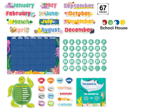 Sea Friends Calendar Bulletin Board Set