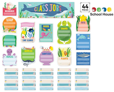 Sea Friends Class Jobs Mini Bulletin Board Set