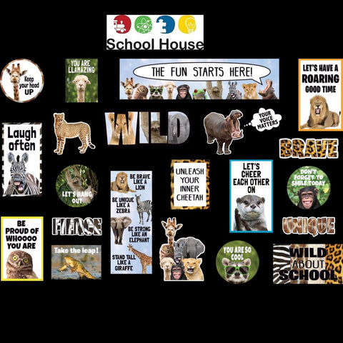 Go Wild Animals Mini Bulletin Board Set