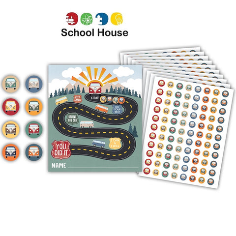 Moving Mountains Road Trip Reward Trackers with stickers