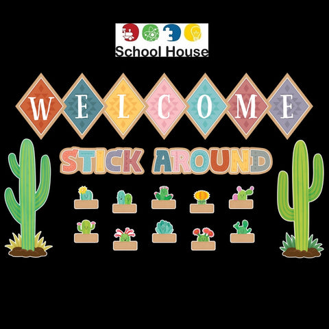 Happy Cactus Crew Welcome Bulletin Board Set