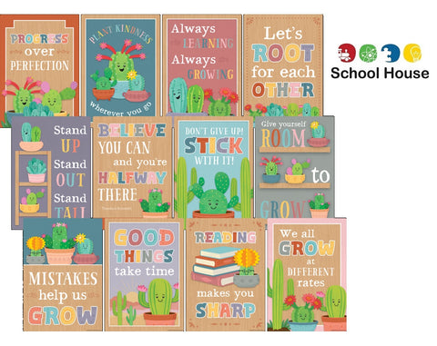 Happy Cactus Crew Sayings Poster Pack
