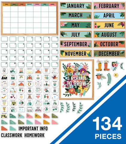 Grow Together Calendar Bulletin Board Set