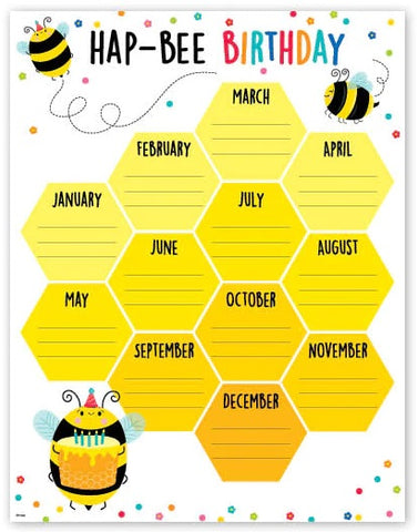 Busy Bees Happy Birthday Chart