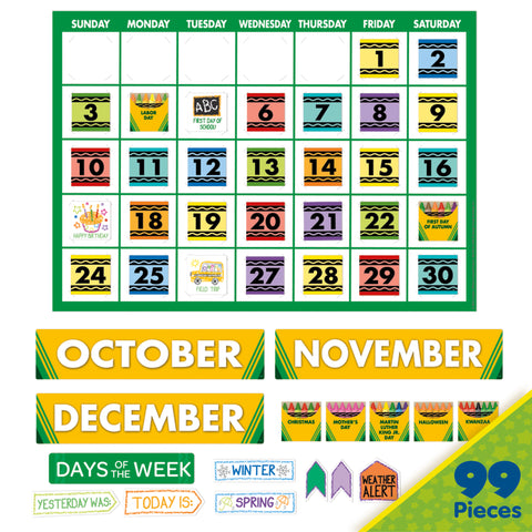 Crayola Calendar Bulletin Board Set