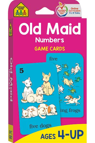 Old Maid Numbers Game Cards