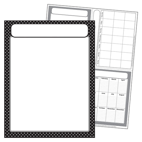 Black Polka Dots Blank Chart