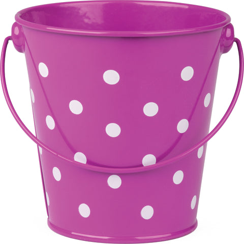 Bucket Purple Polka Dots