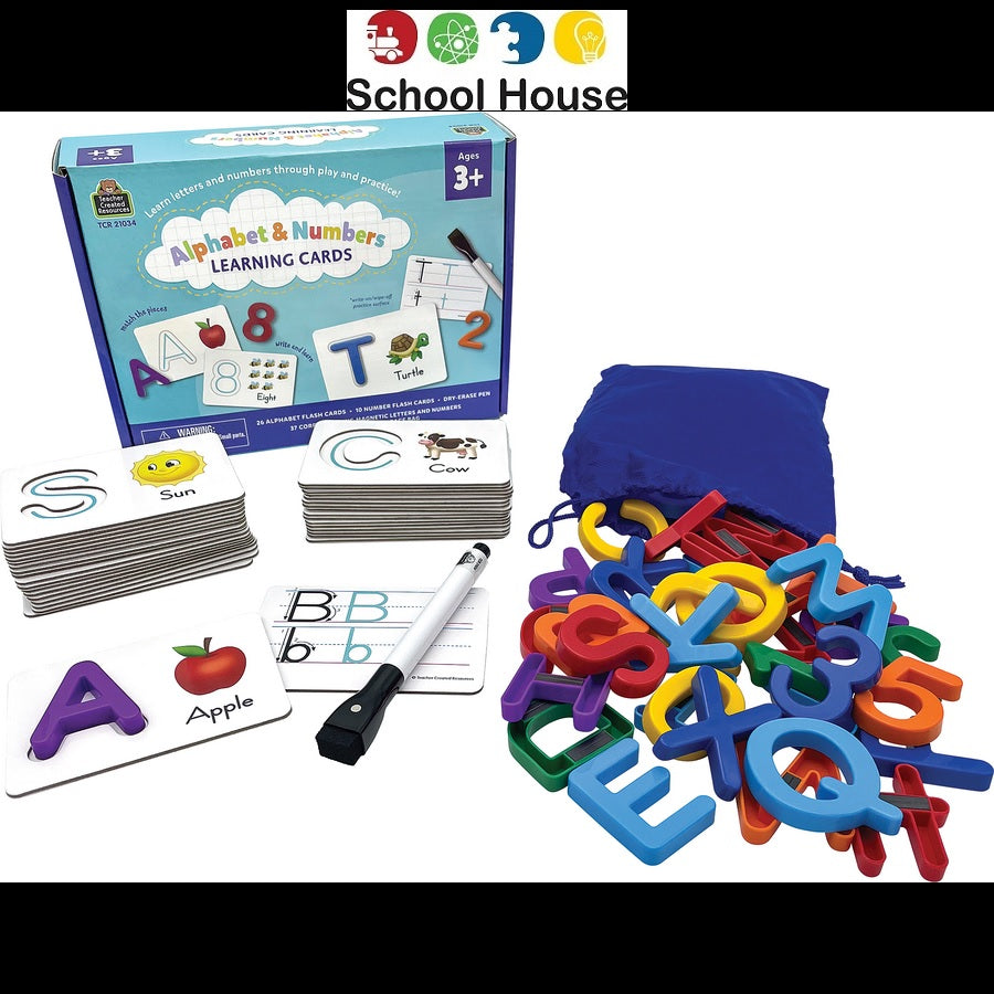Alphabet & Numbers Learning Cards School House GB