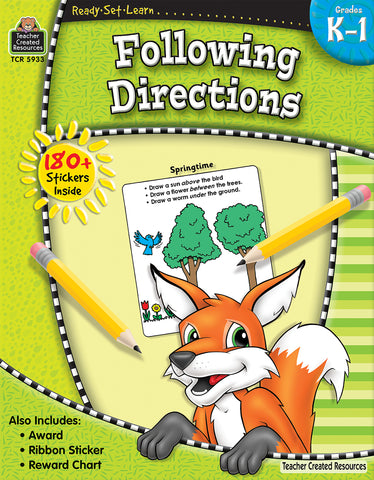 Following Directions Workbook Gr K-1