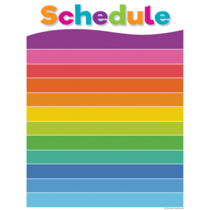 Colorful Schedule Wipe Off Chart