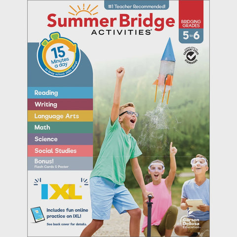 Summer Bridge Activities® Fifth Grade to Sixth Grade Workbook All Subjects – Summer Learning Activities for Rising 6th Graders, Reading, Math, Science & Fitness, 160 Pages**