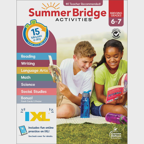 Summer Bridge Activities® Sixth Grade to Seventh Grade Workbook All Subjects – Middle School Summer Learning Activities for Rising 7th Graders, Reading, Math & Science, 160 Pages