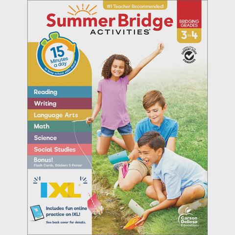 Summer Bridge Activities® Third Grade to Fourth Grade Workbook – Summer Learning Activities for Rising 4th Graders, Reading, Math, Science & Fitness, 160 Pages