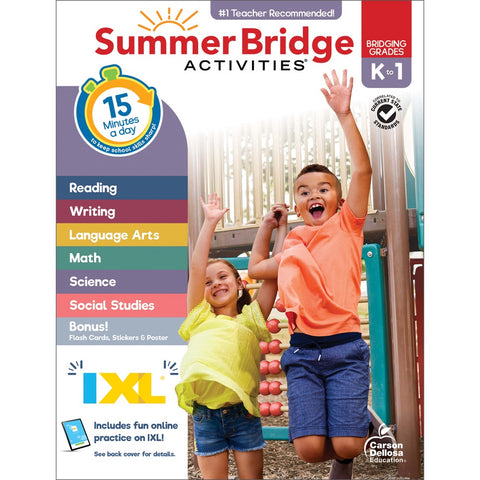Summer Bridge Activities® Kindergarten to First Grade Workbook – Summer Learning Activities for Rising 1st Graders, Reading, Math, Science & Fitness, 160 Pages