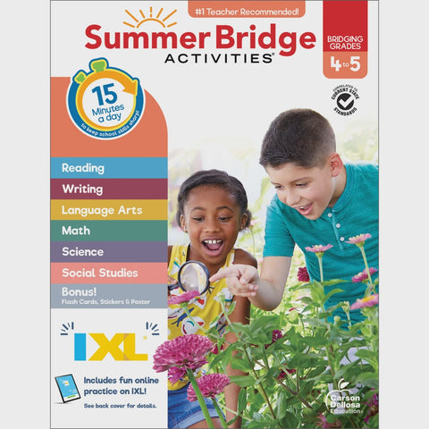 Summer Bridge Activities® Fourth Grade to Fifth Grade Workbook – Summer Learning Activities for Rising 5th Graders, Reading, Math, Science & Fitness, 160 Pages