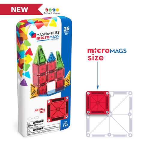 MAGNA-TILES microMAGS Travel 26 Piece Magnetic Building Set