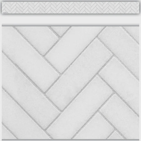 WHITE HERRINGBONE BORDER