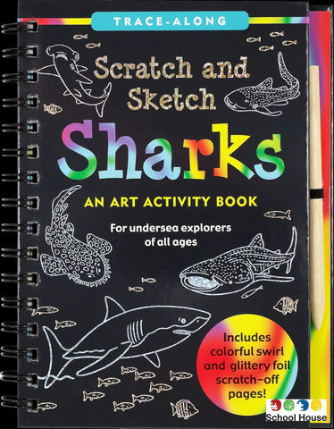 Scratch And Sketch Sharks Trace Along