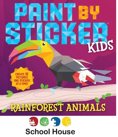 Paint By Sticker Kids Rainforest Animals Book