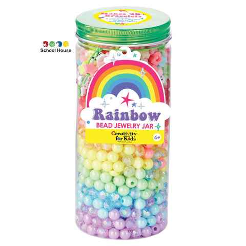 Bead Jewelry Jar Rainbow