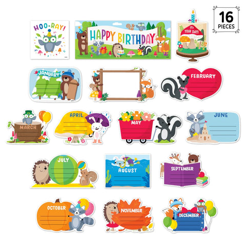 Woodland Friends Birthday Mini Bulletin Board Set