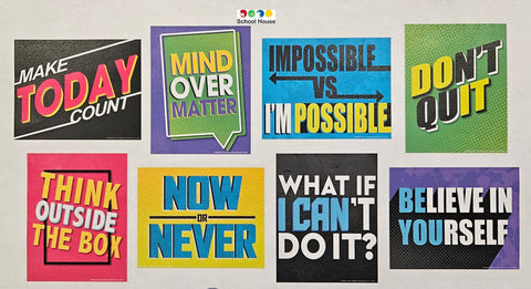 Motivational Block Letters Mini Poster Set