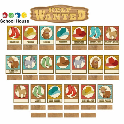 Wild Wild Classroom Jobs Mini Bulletin Board Set