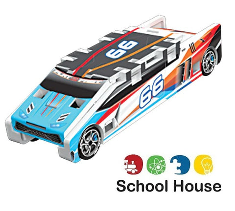 Flat 2 Fast Card Racer Light Blue