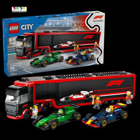 F1 Truck With RB20 & AMR24 F1 Cars