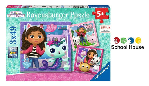 Gabby's Dollhouse 3 X 49 Piece Puzzles