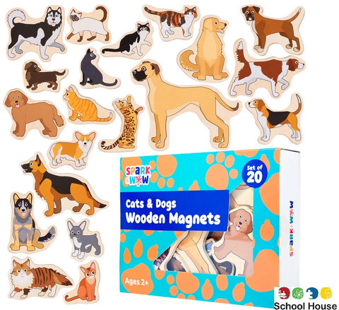 Wooden Magnets Cats & Dogs