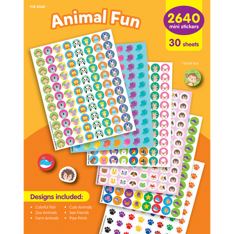 Animal Fun Mini Stickers Variety Pack