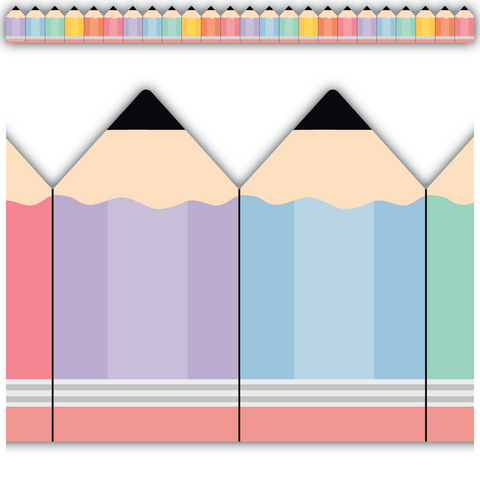 Cool For School Pastel Pencils Border