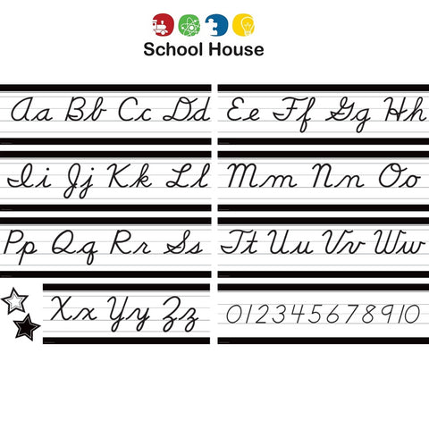 Black & White Cursive Mini Bulletin Board Set
