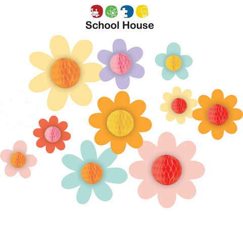Groovy Flowers 3D Honeycomb Accents