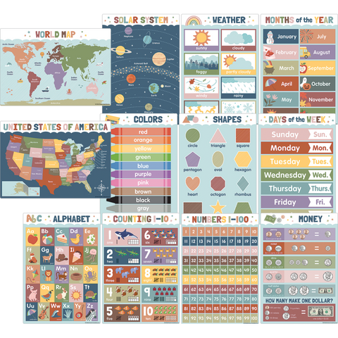 Earth Tones Early Learning Poster Pack