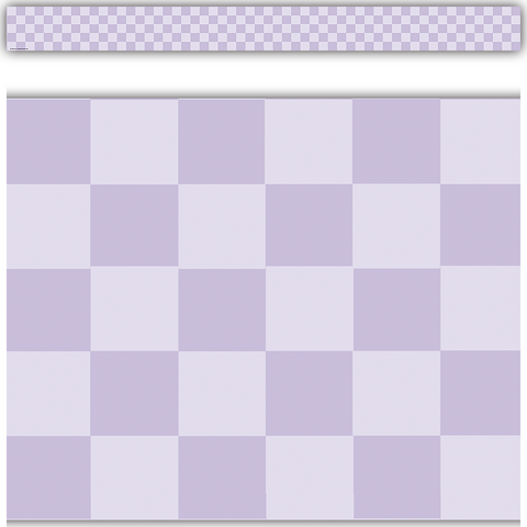 Cool For School Purple Checkers Border