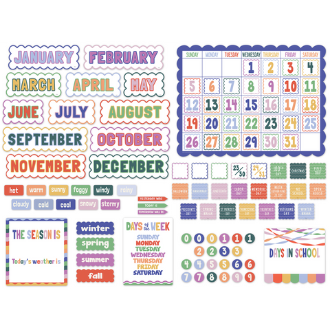 Color Crush Calendar Bulletin Board Set