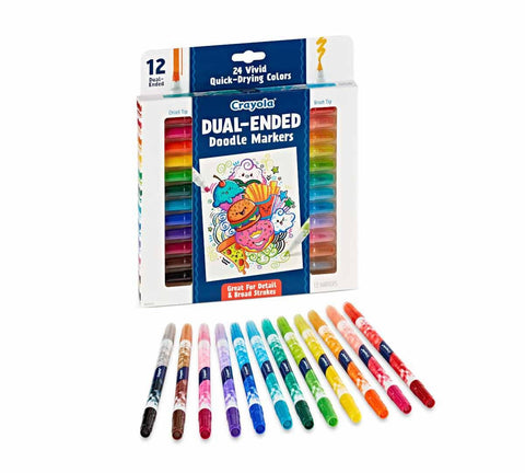 DOODLE MARKERS DUAL ENDED 12 COUNT