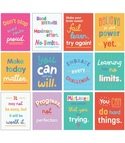 GROWTH MINDSET QUOTES MINI POSTERS BULLETIN BOARD SET