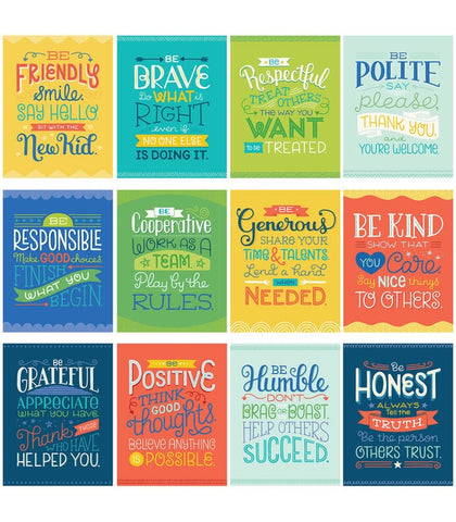 POSITIVE CHARACTER TRAITS MINI POSTERS SET