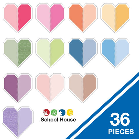 Handmade Hearts Cut Outs – Colorful Heart Bulletin Board Decorations for Classroom Crafts & Displays