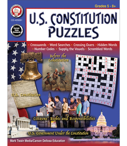 US CONSTITUTION PUZZLES GRADES 5-12 BOOK