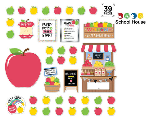 Apple Time Bulletin Board Set – Classroom Welcome Display with Student Apples, Signs & Learning Posters