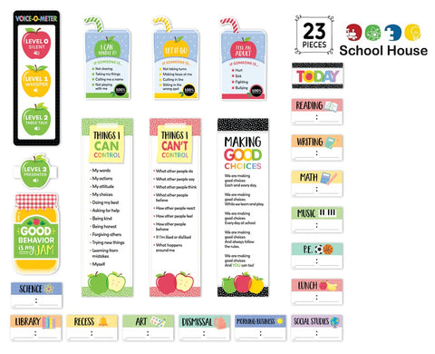 Apple Time Class Management Bulletin Board Set – Classroom Behavior, Schedule & SEL Display Tools