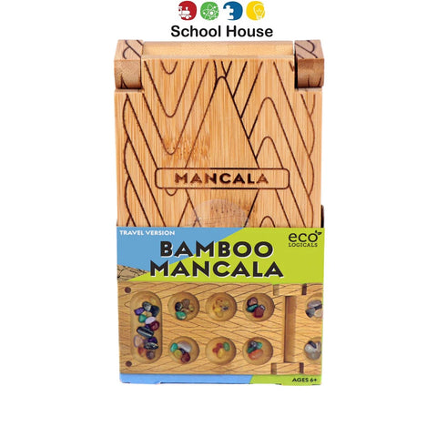 Bamboo Mancala Board Game – Portable Travel Strategy Game with Magnetic Closure for Kids & Adults