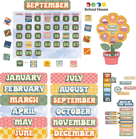 S’Cool Era Classroom Calendar Bulletin Board Set
