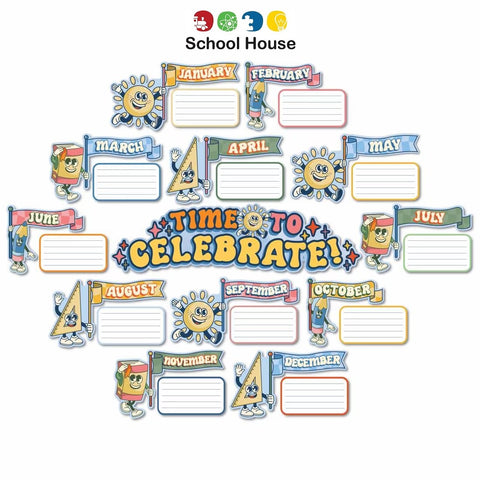 S’Cool Era Celebratory Bulletin Board Set for Classrooms